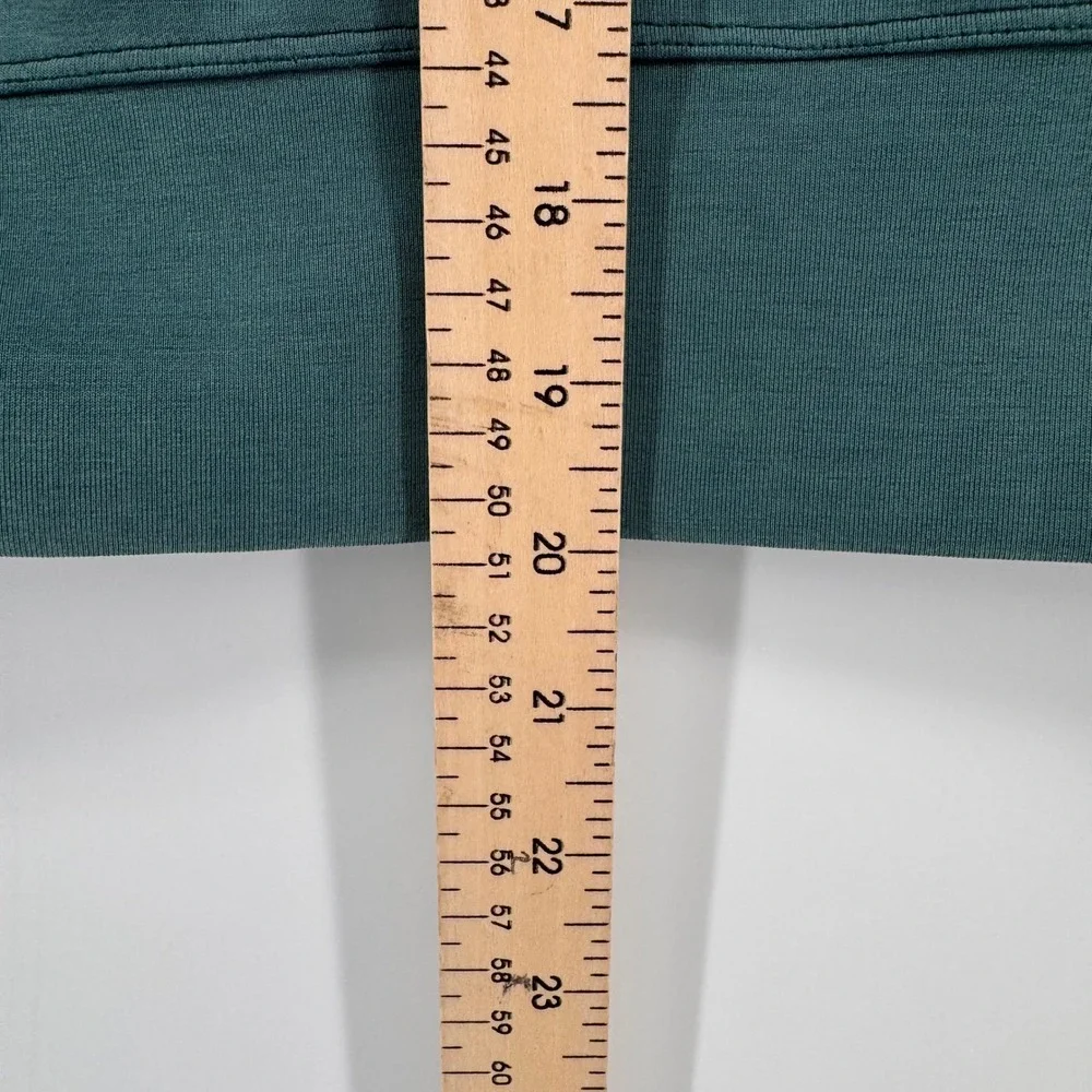Lululemon Perfectly Oversized Cropped Crew Women 4 Teal Blue Green Sweatshirt - Picture 7 of 8